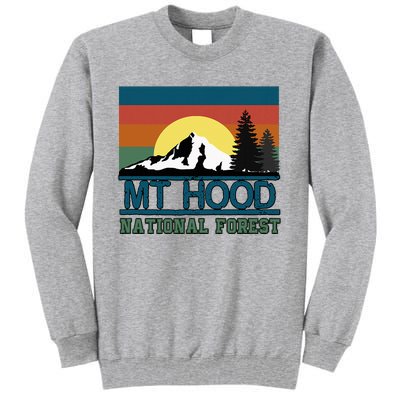 Mt Hood Oregon National Forest Trees Retro Tall Sweatshirt