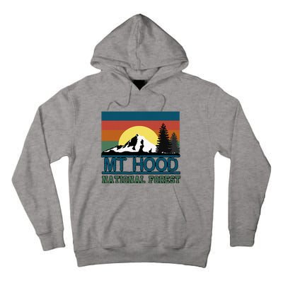 Mt Hood Oregon National Forest Trees Retro Tall Hoodie