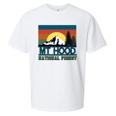 Mt Hood Oregon National Forest Trees Retro Sueded Cloud Jersey T-Shirt