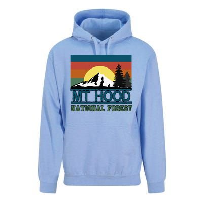 Mt Hood Oregon National Forest Trees Retro Unisex Surf Hoodie