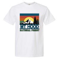 Mt Hood Oregon National Forest Trees Retro Garment-Dyed Heavyweight T-Shirt