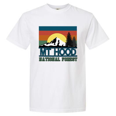 Mt Hood Oregon National Forest Trees Retro Garment-Dyed Heavyweight T-Shirt