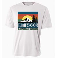 Mt Hood Oregon National Forest Trees Retro Cooling Performance Crew T-Shirt