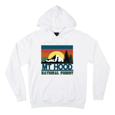 Mt Hood Oregon National Forest Trees Retro Hoodie