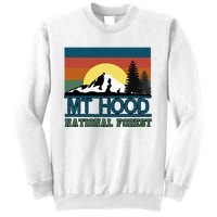 Mt Hood Oregon National Forest Trees Retro Sweatshirt