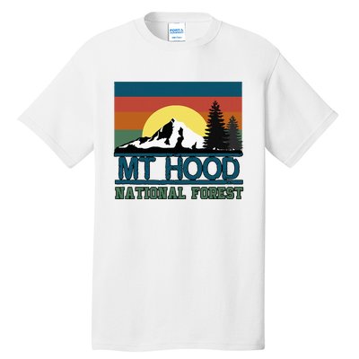 Mt Hood Oregon National Forest Trees Retro Tall T-Shirt