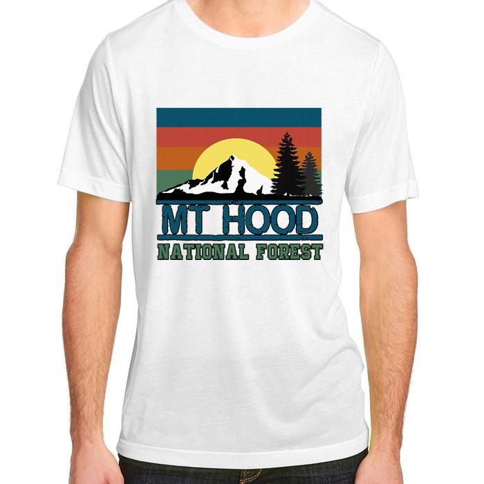 Mt Hood Oregon National Forest Trees Retro Adult ChromaSoft Performance T-Shirt