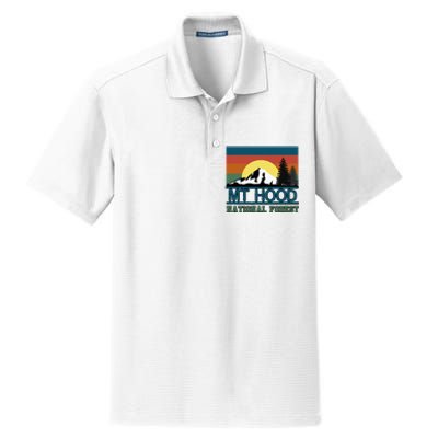 Mt Hood Oregon National Forest Trees Retro Dry Zone Grid Polo