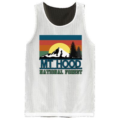 Mt Hood Oregon National Forest Trees Retro Mesh Reversible Basketball Jersey Tank