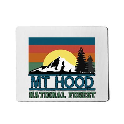Mt Hood Oregon National Forest Trees Retro Mousepad