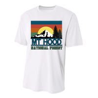 Mt Hood Oregon National Forest Trees Retro Performance Sprint T-Shirt