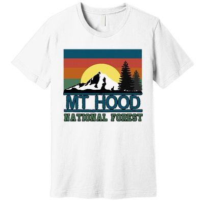 Mt Hood Oregon National Forest Trees Retro Premium T-Shirt