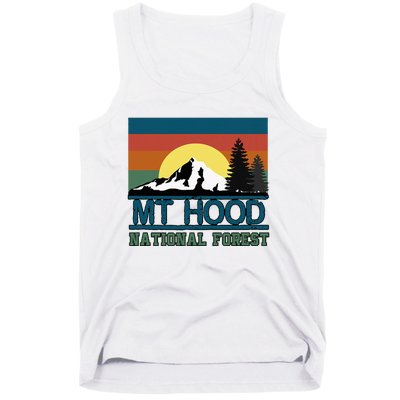 Mt Hood Oregon National Forest Trees Retro Tank Top