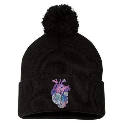  Mermaids Heart  Ocean Inspired Illustration Pom Pom 12in Knit Beanie