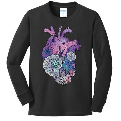  Mermaids Heart  Ocean Inspired Illustration Kids Long Sleeve Shirt