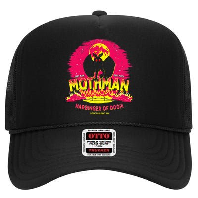 Mothman Harbinger Of Doom! Funny Cute Cryptid Creature High Crown Mesh Back Trucker Hat