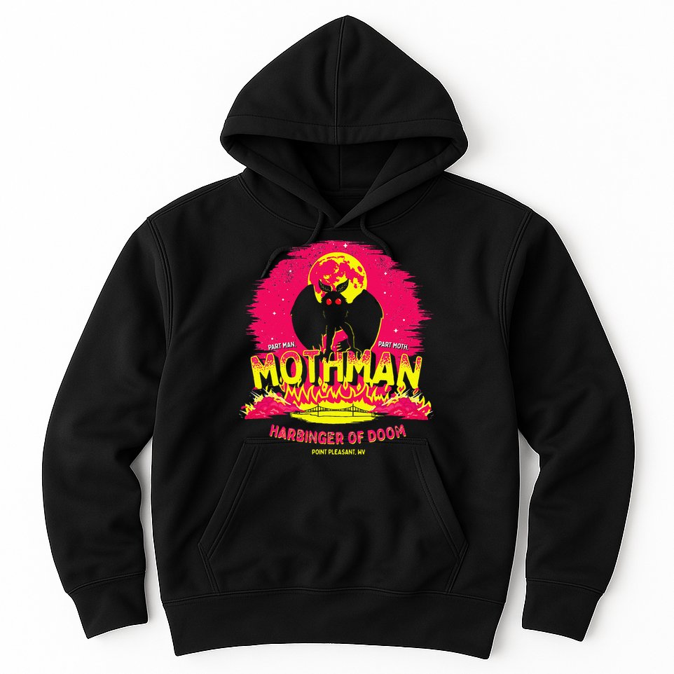 Mothman Harbinger Of Doom! Funny Cute Cryptid Creature Hoodie