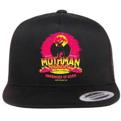 Mothman Harbinger Of Doom! Funny Cute Cryptid Creature Flat Bill Trucker Hat
