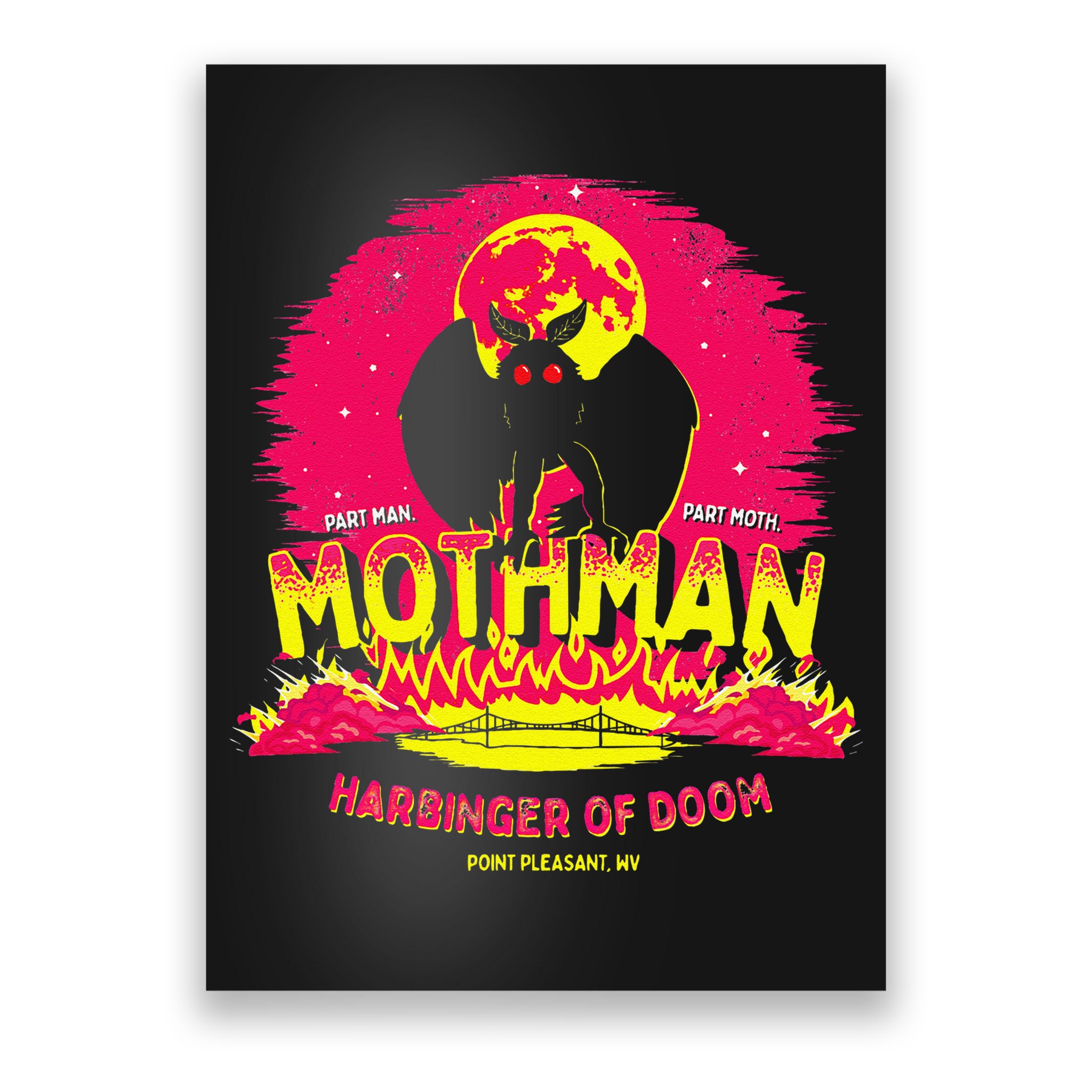 Mothman Harbinger Of Doom! Funny Cute Cryptid Creature Poster