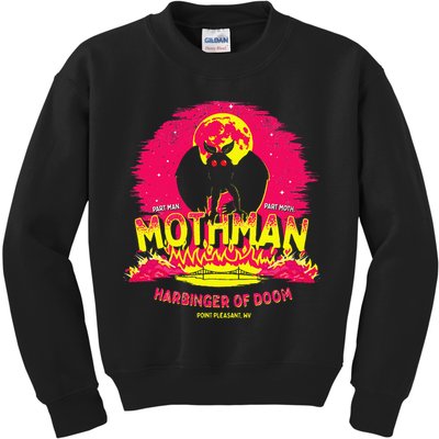 Mothman Harbinger Of Doom! Funny Cute Cryptid Creature Kids Sweatshirt
