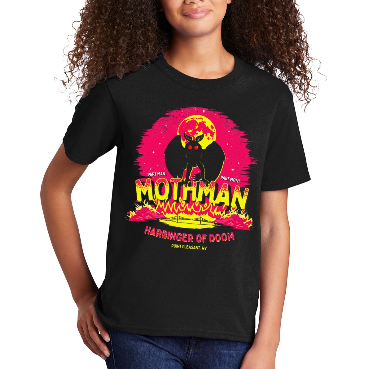 Mothman Harbinger Of Doom! Funny Cute Cryptid Creature Kids T-Shirt