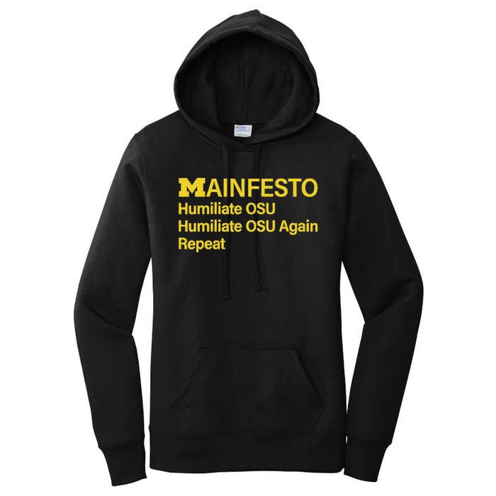 Manifesto Humiliate Osu Humiliate Osu Again Repeat Gifts Fun Women's Pullover Hoodie