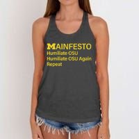 Manifesto Humiliate Osu Humiliate Osu Again Repeat Gifts Fun Women's Knotted Racerback Tank