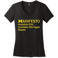 Manifesto Humiliate Osu Humiliate Osu Again Repeat Gifts Fun Women's V-Neck T-Shirt