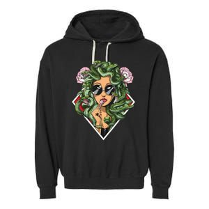 Medusa Hippie Psychedelic Snakes Greek Mythology Women Garment-Dyed Fleece Hoodie