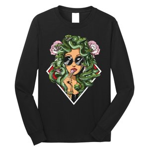 Medusa Hippie Psychedelic Snakes Greek Mythology Women Long Sleeve Shirt