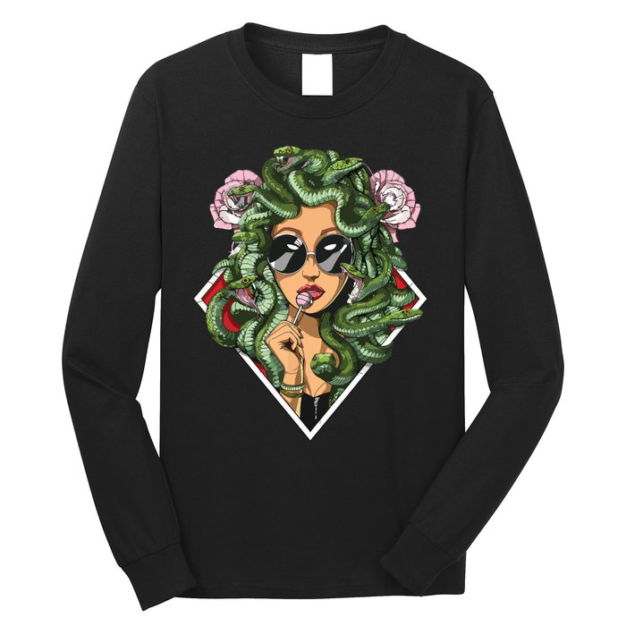 Medusa Hippie Psychedelic Snakes Greek Mythology Women Long Sleeve Shirt