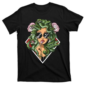 Medusa Hippie Psychedelic Snakes Greek Mythology Women T-Shirt