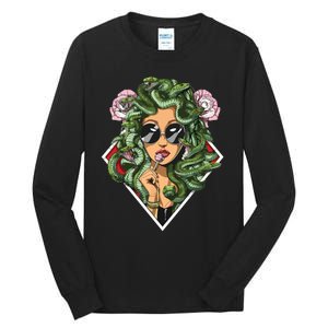 Medusa Hippie Psychedelic Snakes Greek Mythology Women Tall Long Sleeve T-Shirt