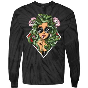 Medusa Hippie Psychedelic Snakes Greek Mythology Women Tie-Dye Long Sleeve Shirt