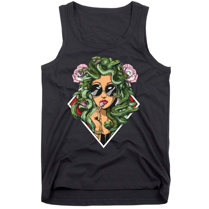 Medusa Hippie Psychedelic Snakes Greek Mythology Women Tank Top