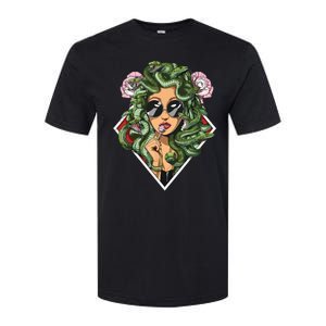 Medusa Hippie Psychedelic Snakes Greek Mythology Women Softstyle CVC T-Shirt