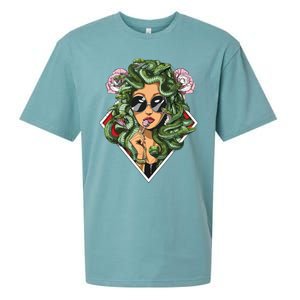 Medusa Hippie Psychedelic Snakes Greek Mythology Women Sueded Cloud Jersey T-Shirt