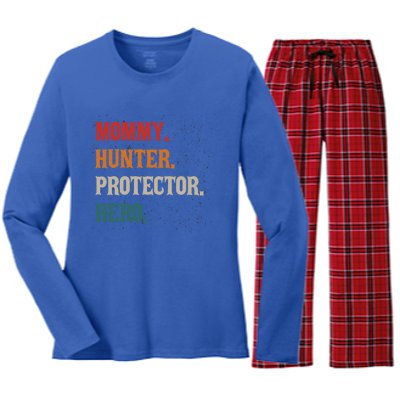 Mommy Hunter Protector Hero Mom Mama Hunting Great Gift Women's Long Sleeve Flannel Pajama Set 