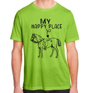 My Happy Place Horse Lover Horseback Riding Equestrian Gifts Adult ChromaSoft Performance T-Shirt