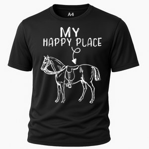 My Happy Place Horse Lover Horseback Riding Equestrian Gifts Cooling Performance Crew T-Shirt