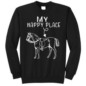 My Happy Place Horse Lover Horseback Riding Equestrian Gifts Sweatshirt