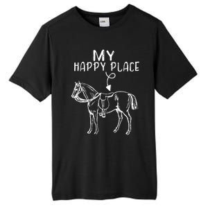 My Happy Place Horse Lover Horseback Riding Equestrian Gifts Tall Fusion ChromaSoft Performance T-Shirt