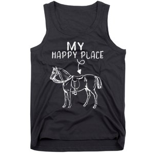 My Happy Place Horse Lover Horseback Riding Equestrian Gifts Tank Top