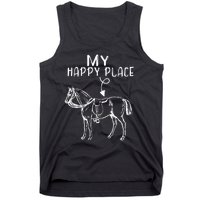 My Happy Place Horse Lover Horseback Riding Equestrian Gifts Tank Top