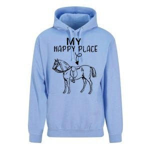 My Happy Place Horse Lover Horseback Riding Equestrian Gifts Unisex Surf Hoodie