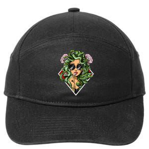 Medusa Hippie Psychedelic Snakes Greek Mythology 7-Panel Snapback Hat