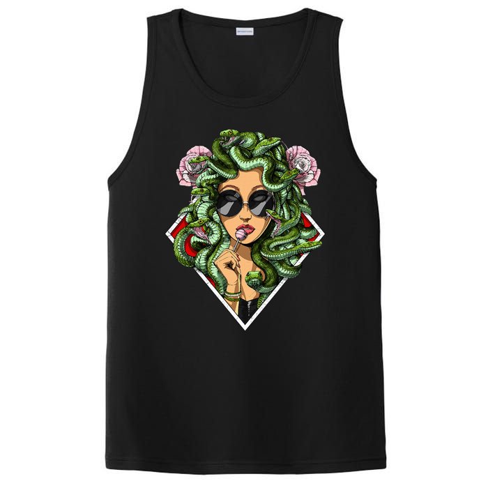 Medusa Hippie Psychedelic Snakes Greek Mythology PosiCharge Competitor Tank