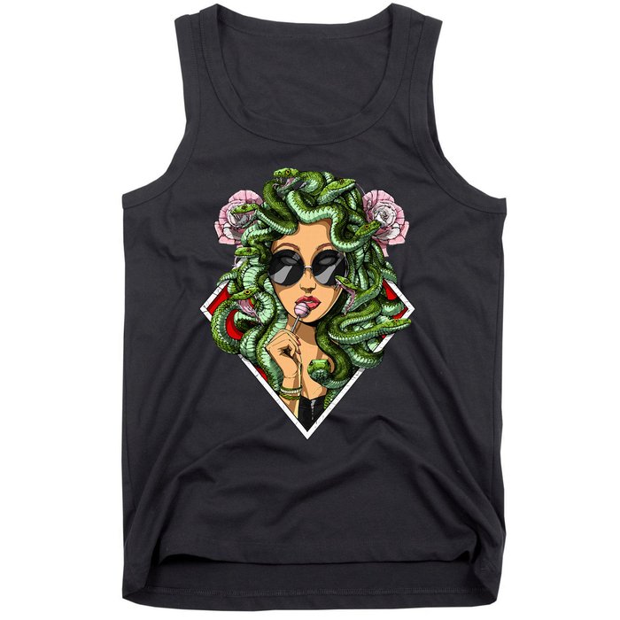 Medusa Hippie Psychedelic Snakes Greek Mythology Tank Top