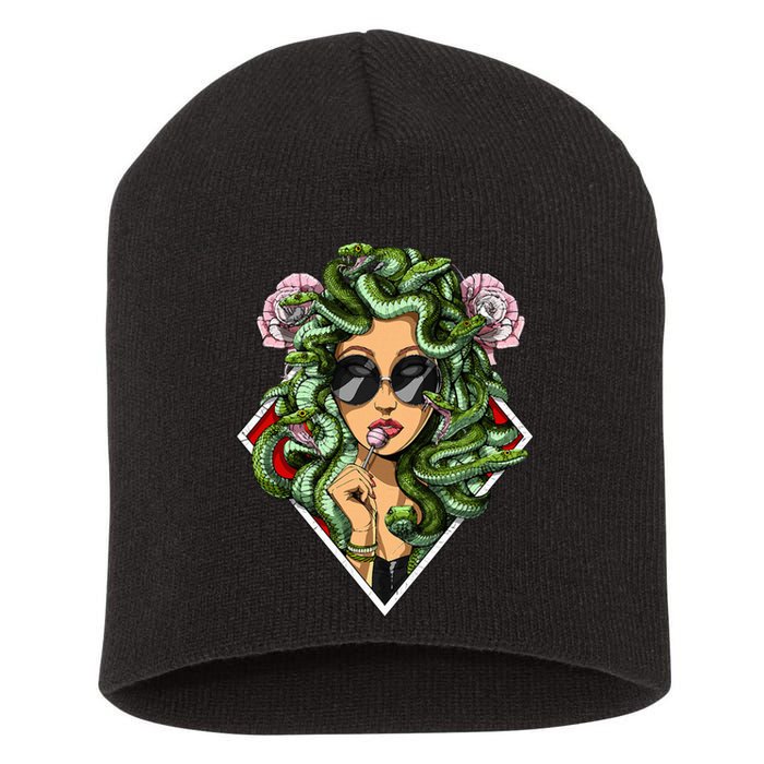 Medusa Hippie Psychedelic Snakes Greek Mythology Short Acrylic Beanie