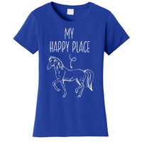 My Happy Place Horse Lover Funny Gift Horseback Riding Equestrian Meaningful Gif Women's T-Shirt